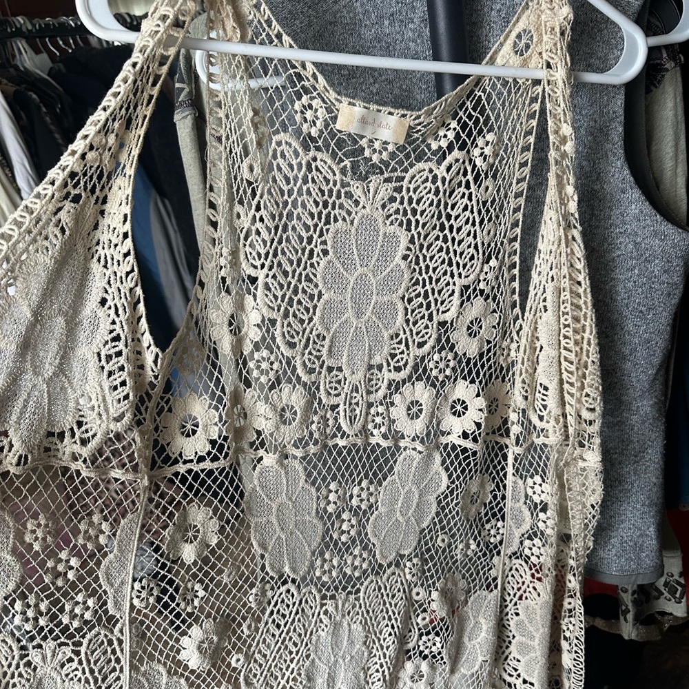 Altar’d State Sleeveless Lace Cardigan